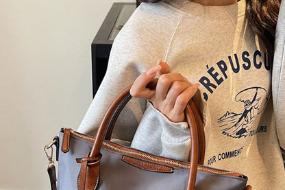 Nylon Top Handle Shoulder Bag
