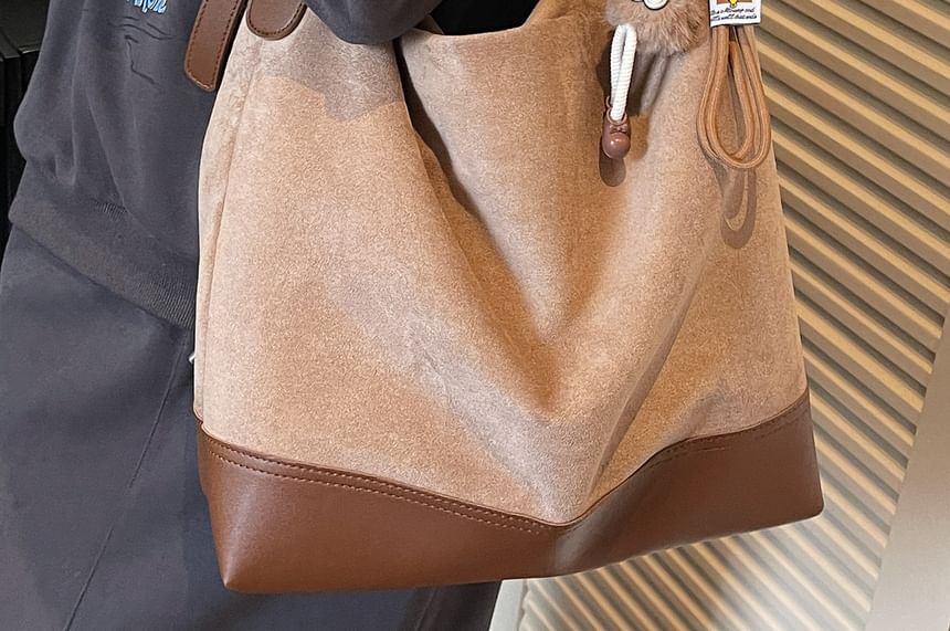 Faux Leather Two Tone Crossbody Bag