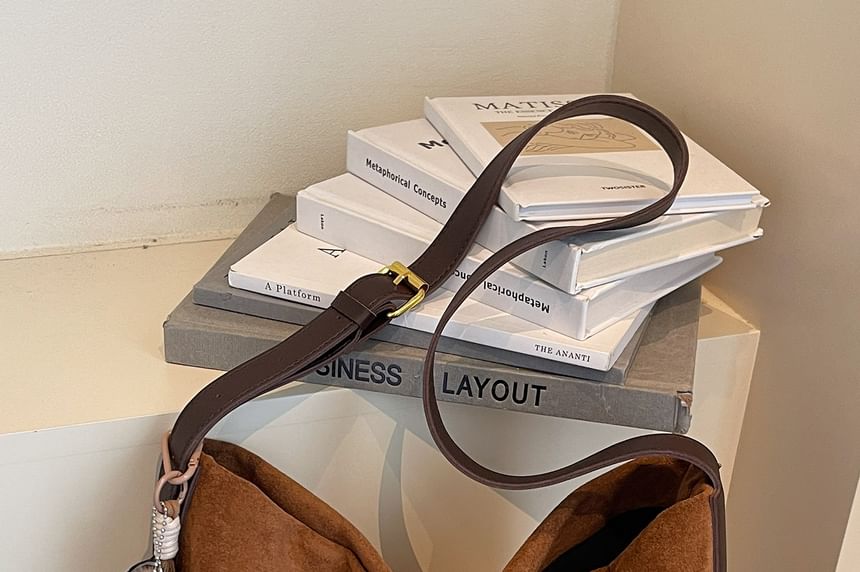 Faux Leather Two Tone Crossbody Bag