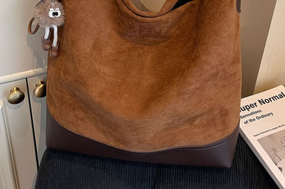 Faux Leather Two Tone Crossbody Bag