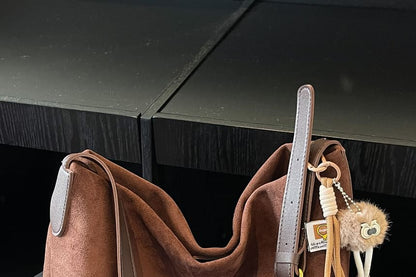 Faux Leather Two Tone Crossbody Bag