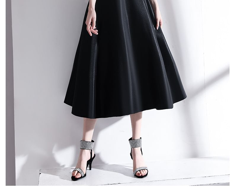 Strapless Plain Bow Detail Midi Cocktail Dress