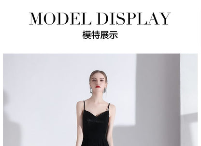 A-Line Spaghetti Strap Gown Evening Plain V-Neck