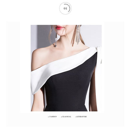 A-Line Off Gown Tone Two Shoulder Evening