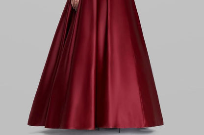 Off Shoulder Plain A-Line Evening Gown