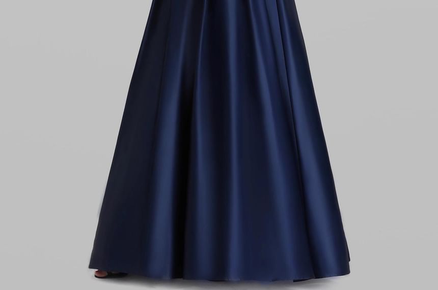 Off Shoulder Plain A-Line Evening Gown