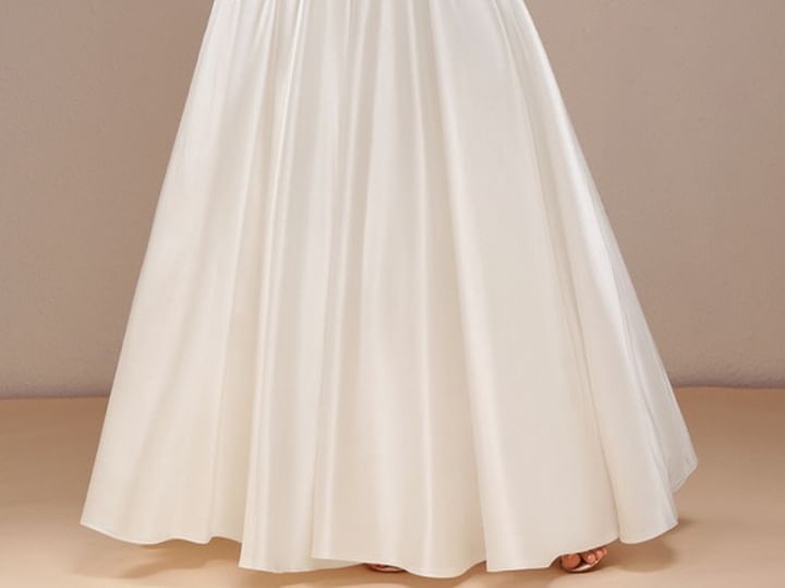 Spaghetti Gown Strap Evening V-Neck Plain