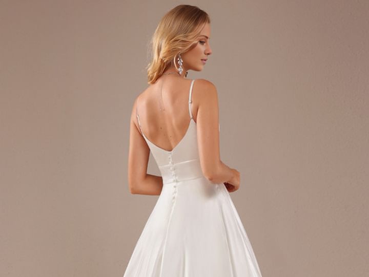 Spaghetti Gown Strap Evening V-Neck Plain