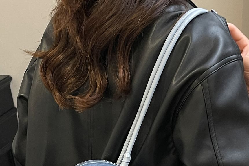 Faux Leather Leopard Print Shoulder Bag