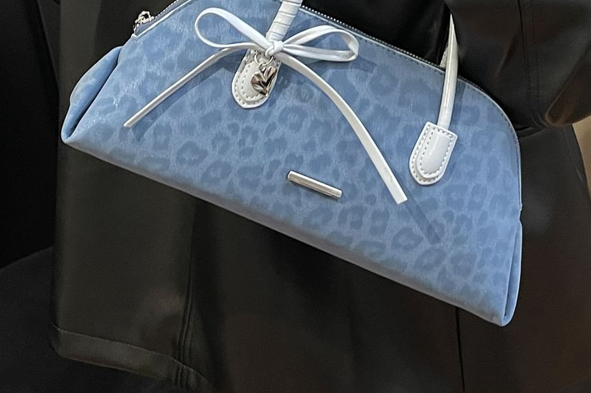 Faux Leather Leopard Print Shoulder Bag