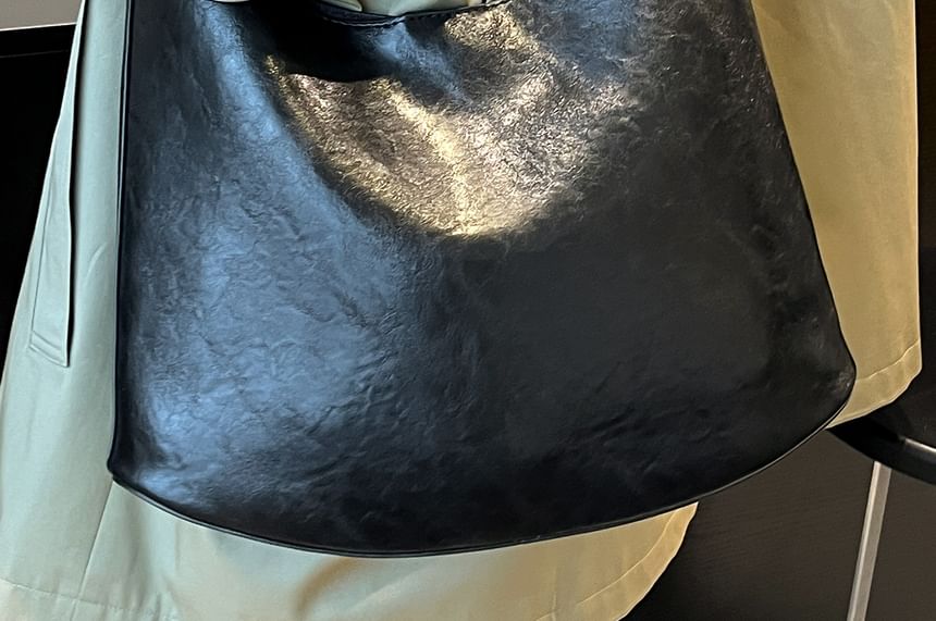 Faux Leather Hobo Bag With Pouch