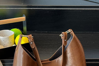 Faux Leather Hobo Bag With Pouch