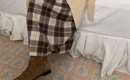 Collared Plain Button Tie-Waist Coat