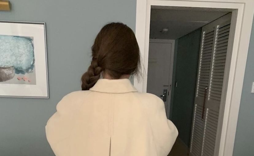 Collared Plain Button Tie-Waist Coat