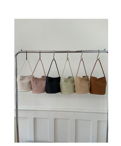 Woven Bucket Shoulder Bag