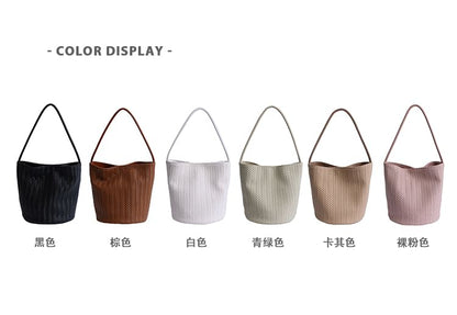 Woven Bucket Shoulder Bag