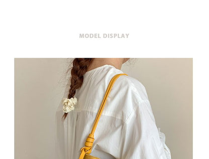 Faux Suede Bucket Shoulder Bag