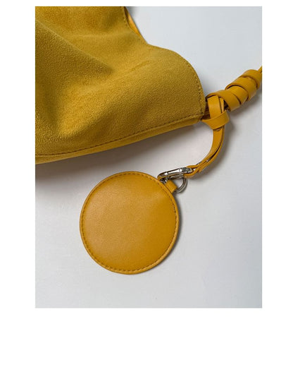 Faux Suede Bucket Shoulder Bag