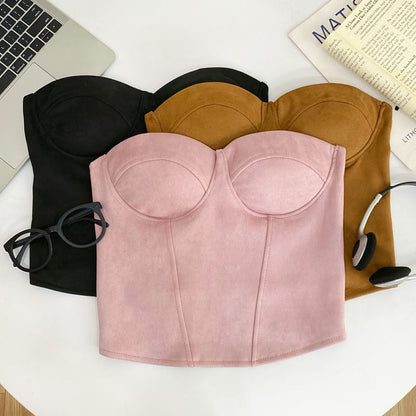 Sleek Tube-Style Solid Bustier Camisole