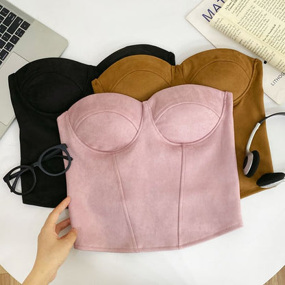 Sleek Tube-Style Solid Bustier Camisole
