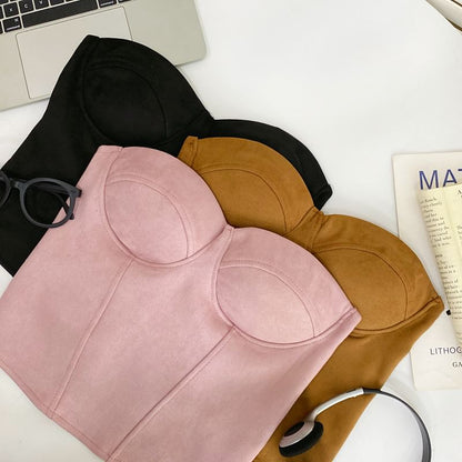 Sleek Tube-Style Solid Bustier Camisole