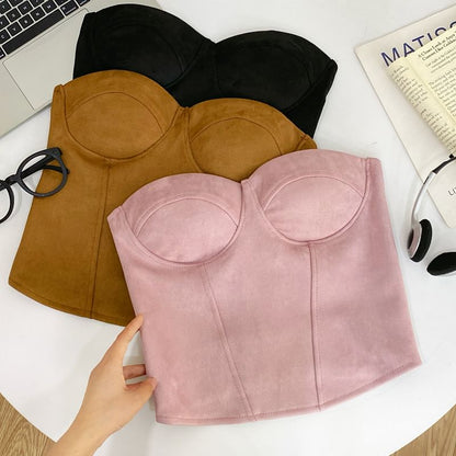 Sleek Tube-Style Solid Bustier Camisole