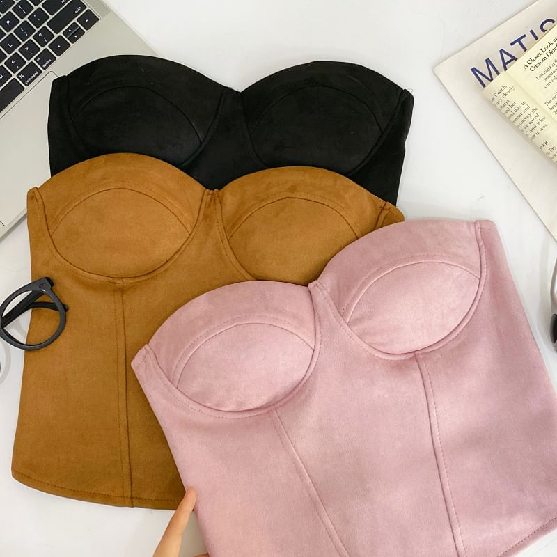 Sleek Tube-Style Solid Bustier Camisole