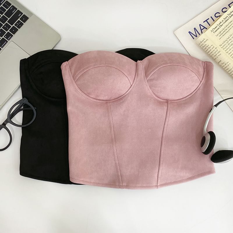 Sleek Tube-Style Solid Bustier Camisole