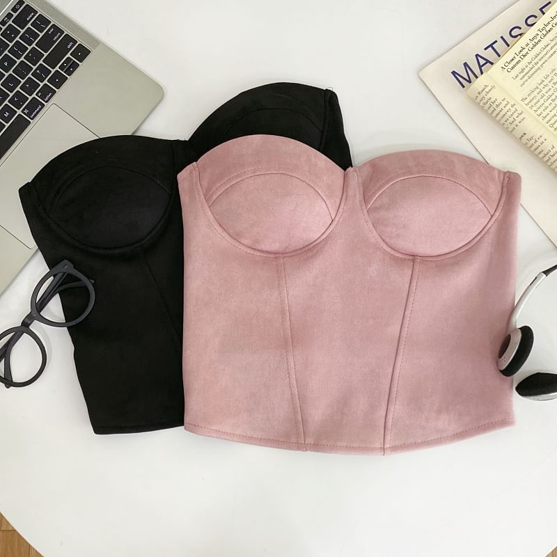 Sleek Tube-Style Solid Bustier Camisole