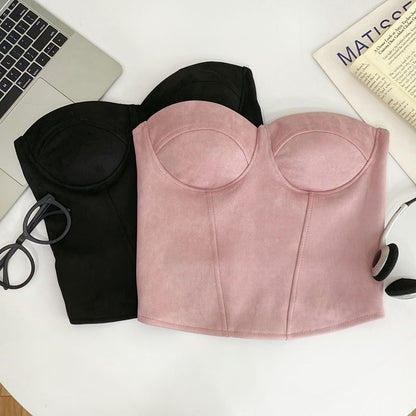 Sleek Tube-Style Solid Bustier Camisole