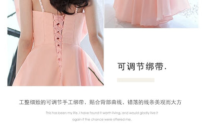Evening A-Line Bow Front Plain Sleeveless Gown