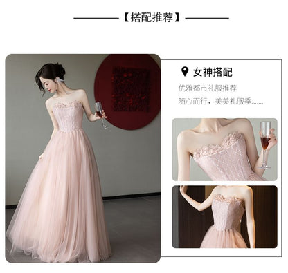 A-Line Gown Evening Lace Strapless