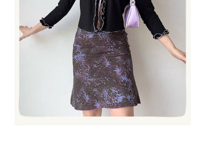 V-Neck Three-Quarter-Sleeve Ruffle-Trim Solid Blouse
