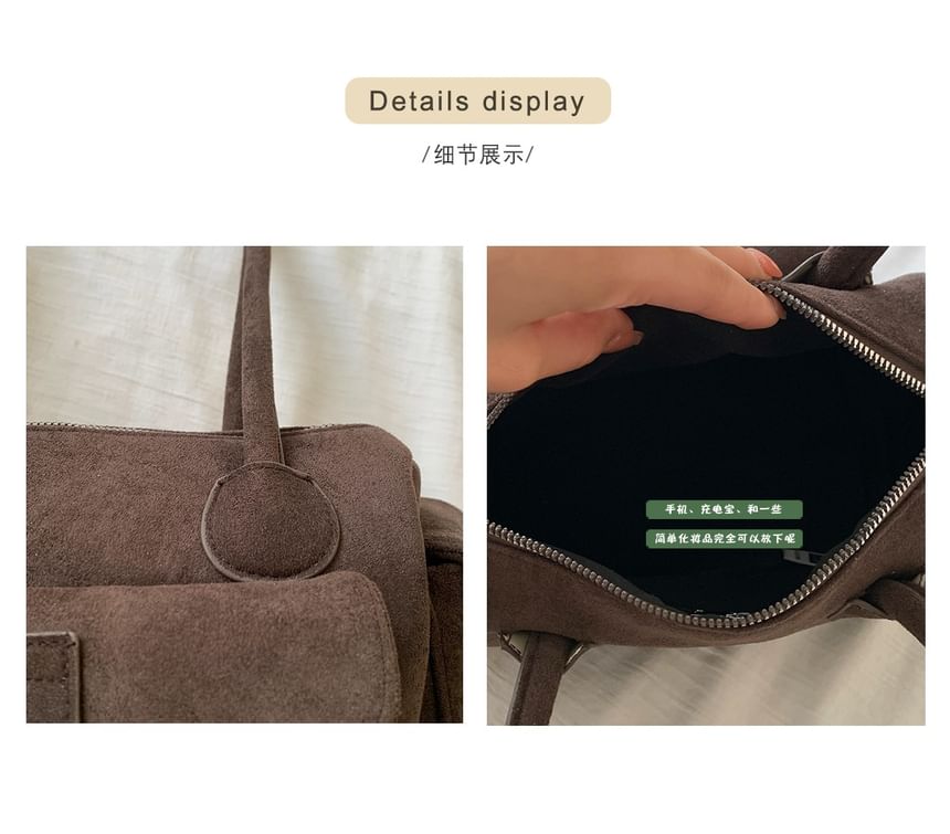 Faux Leather Buckled Strap Shoulder Bag