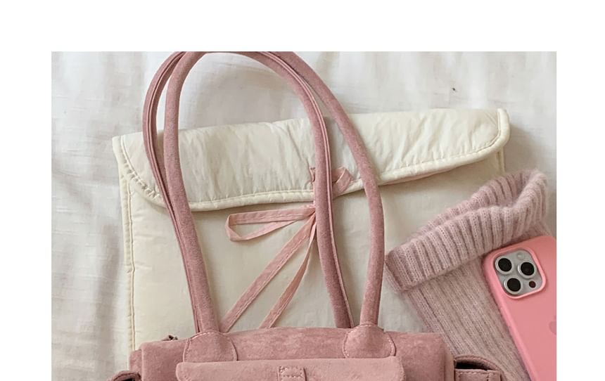 Faux Leather Buckled Strap Shoulder Bag