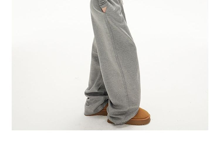 Henley Crop Slim Tee & Drawstring Barrel-Leg Sweatpants, Long Sleeves
