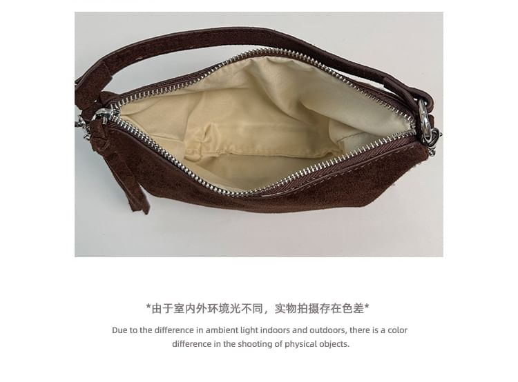 Faux Suede Crossbody Shoulder Bag