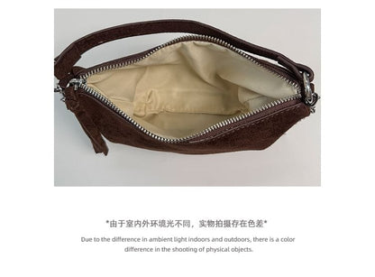 Faux Suede Crossbody Shoulder Bag