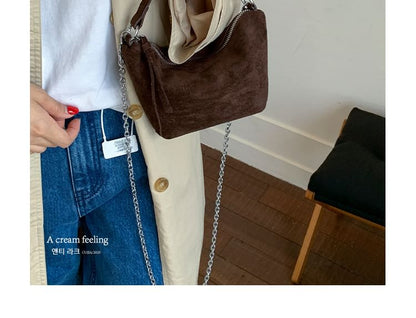 Faux Suede Crossbody Shoulder Bag