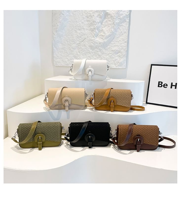 Buckle Flap Panel Crossbody Shoulder Bag