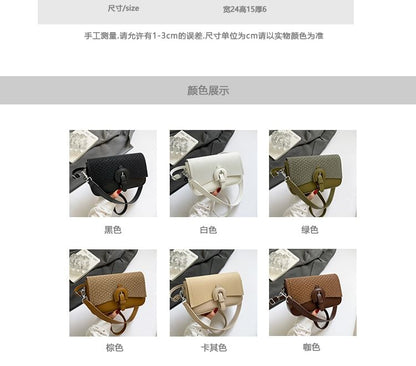 Buckle Flap Panel Crossbody Shoulder Bag