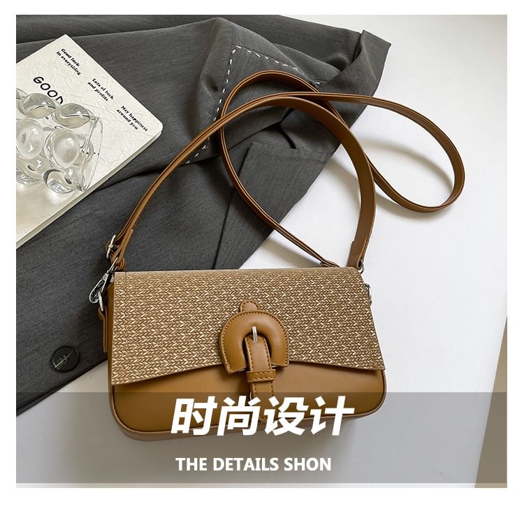 Buckle Flap Panel Crossbody Shoulder Bag
