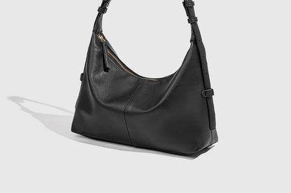 Faux Leather Plain Hobo Bag