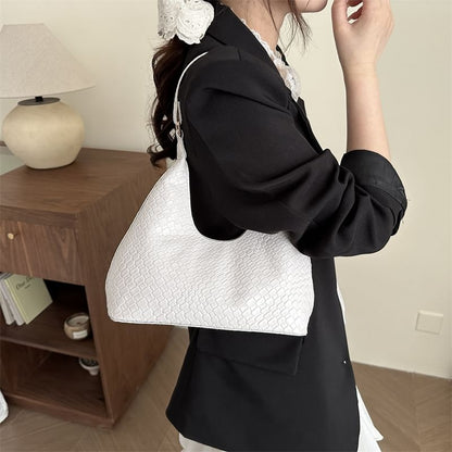 Woven Plain Shoulder Bag