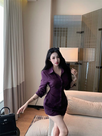 Slim-Fit Elbow-Sleeve Blouse & Mid-Rise Mini Pencil Skirt Combo