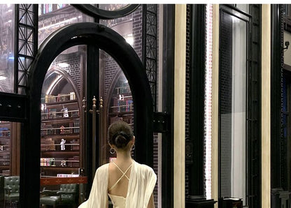 Gown Neck Evening Open Plain Halter A-Line Back