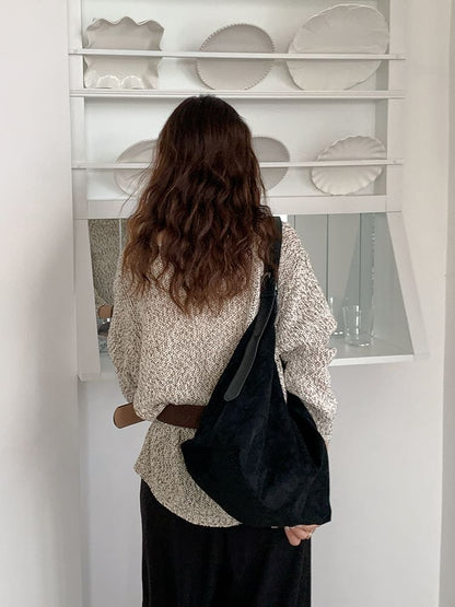 Faux Suede Shoulder Bag