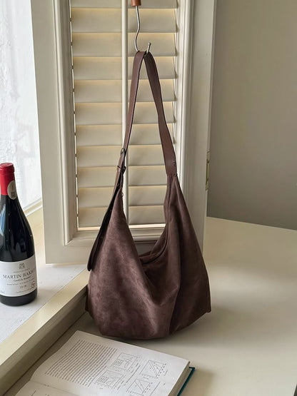 Faux Suede Shoulder Bag
