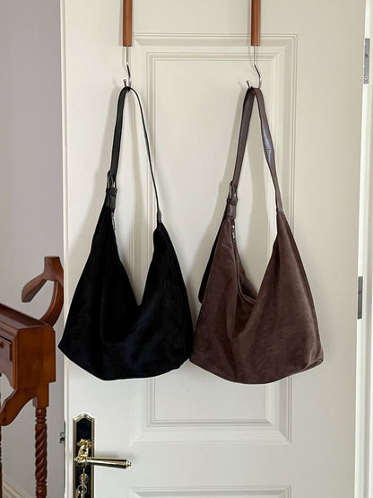 Faux Suede Shoulder Bag