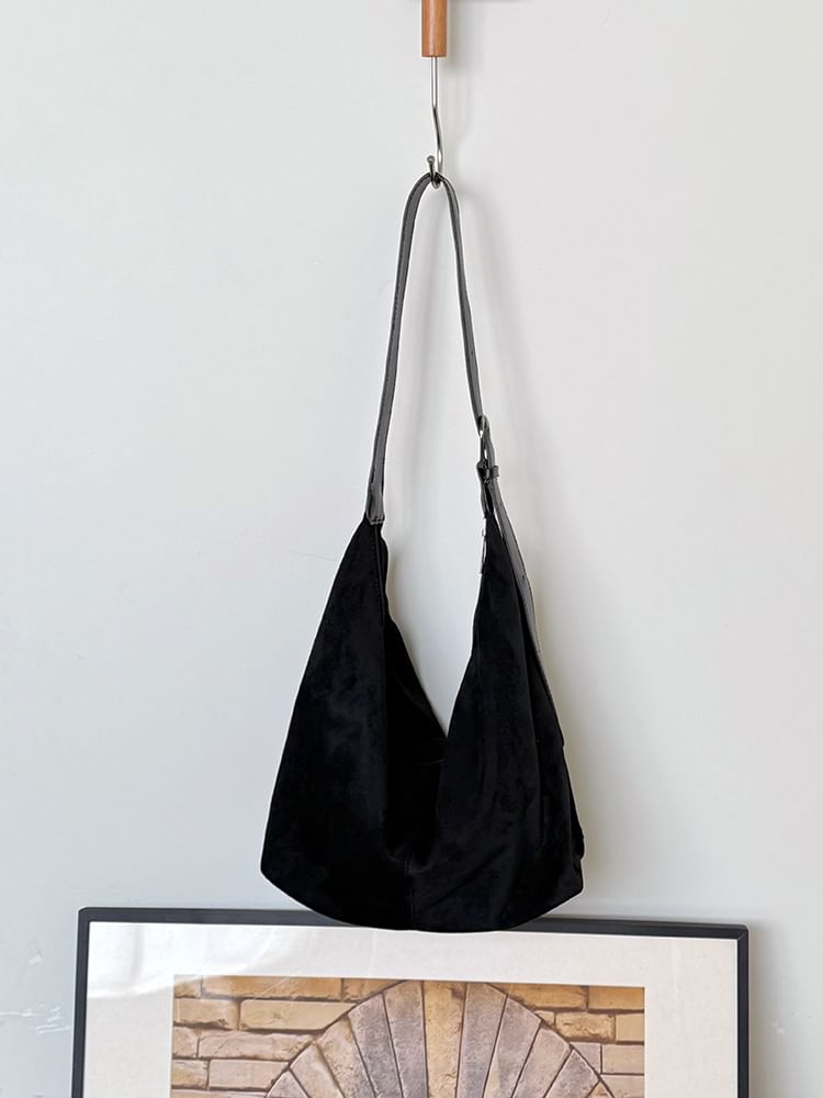 Faux Suede Shoulder Bag